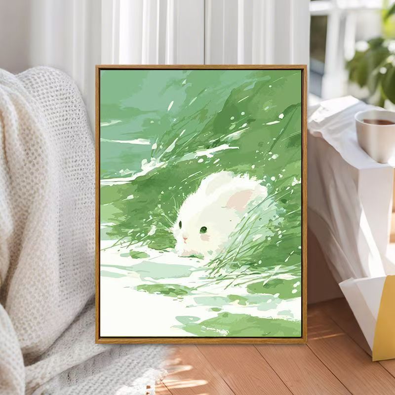Whimsical Bunny Illustration Canvas Art