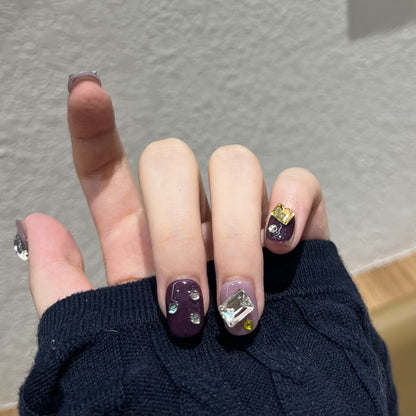 Reusable Gemstone Press-On Nail Art Acalora