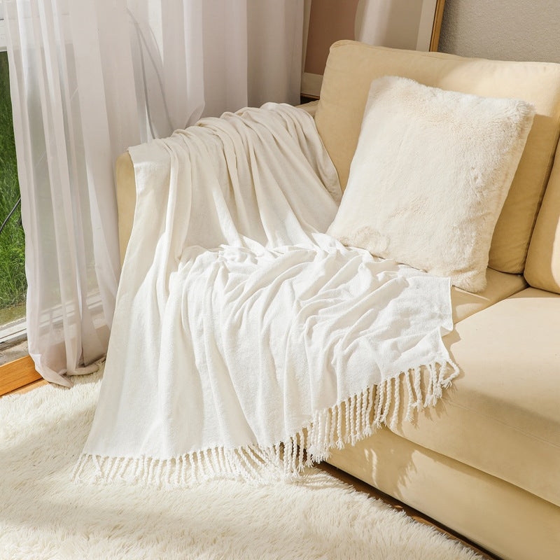 Elegant Fringe Throw Blanket