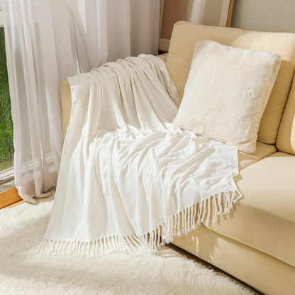 Elegant Fringe Throw Blanket