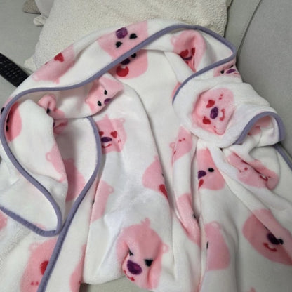Plush Piggy Face Throw Blanket