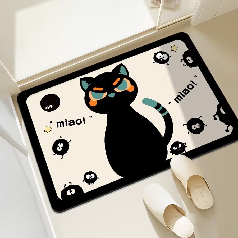 Fun Cat-Themed Bathroom Mat