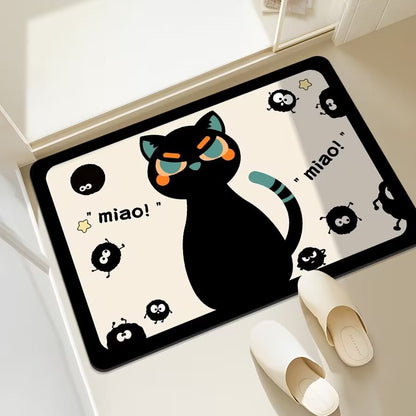 Fun Cat-Themed Bathroom Mat