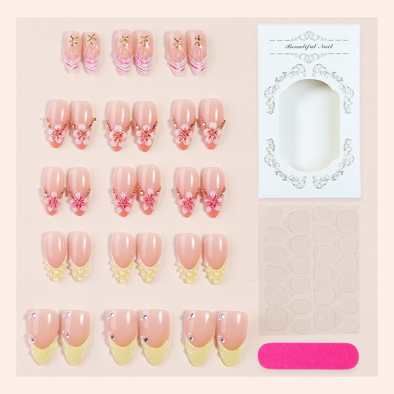 Stunning Floral Design Press-On Nail Set Acalora