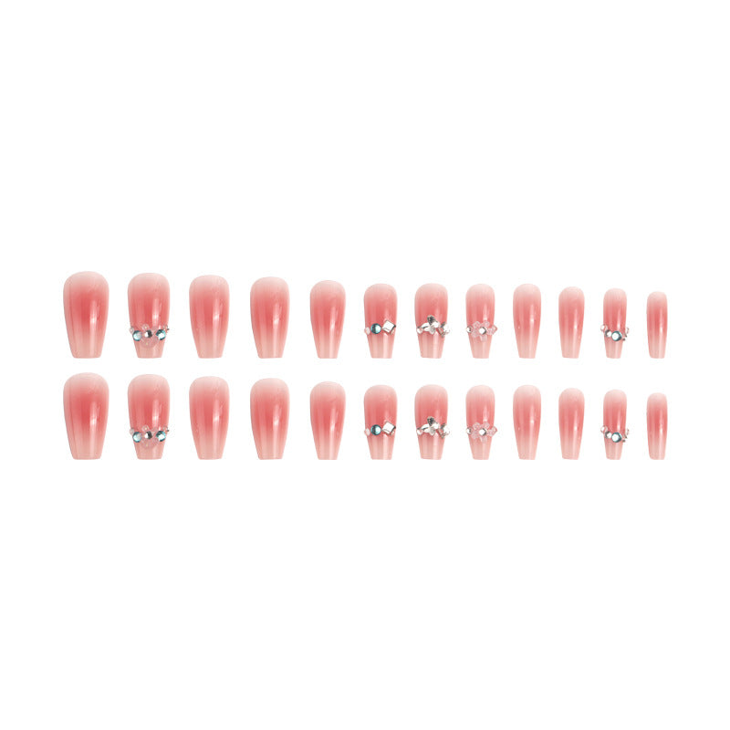 Artificial nail set with glamorous 3D decorations and shimmering accents Acalora