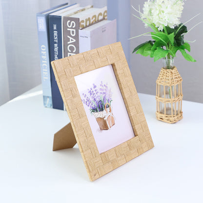 Rustic Frame Made of Woven Rattan Acalora