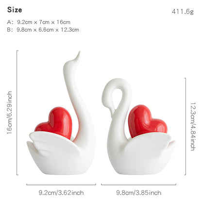 Elegant and romantic swans decorative figure Acalora