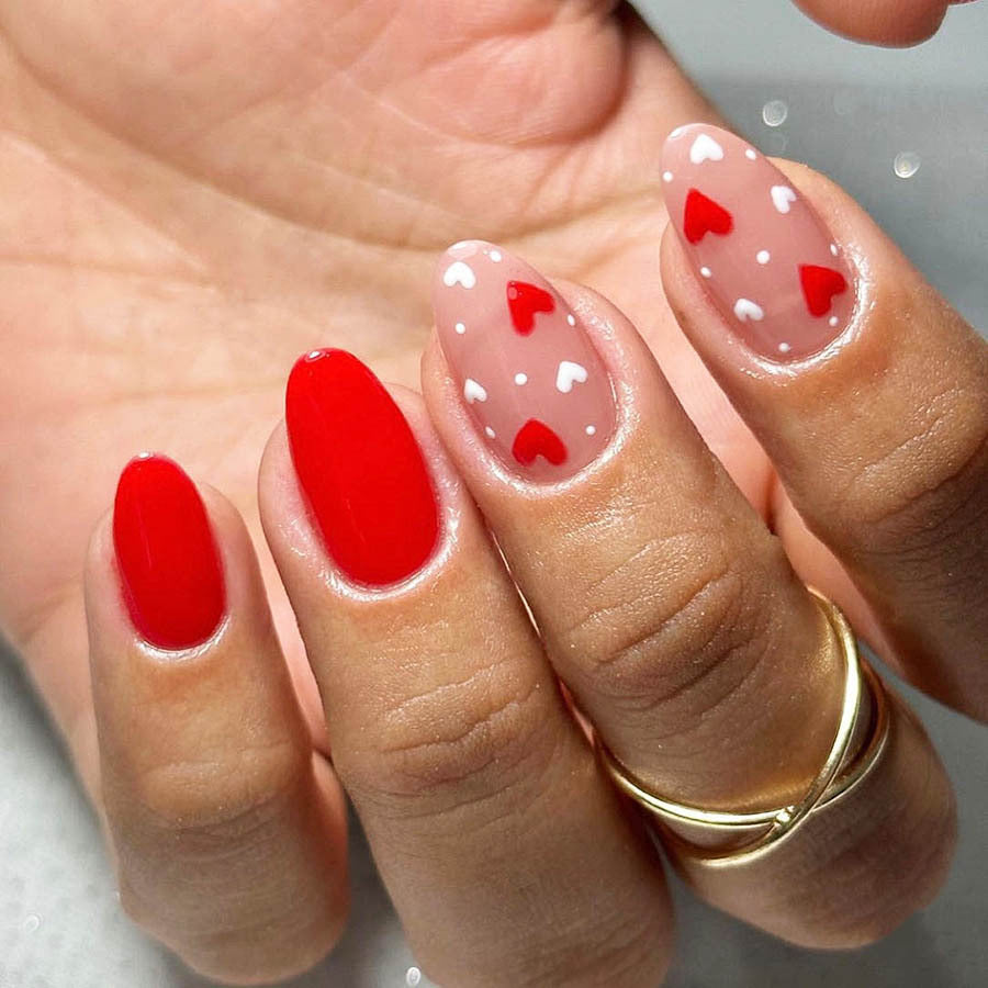 Heart-Themed Nail Art Acalora