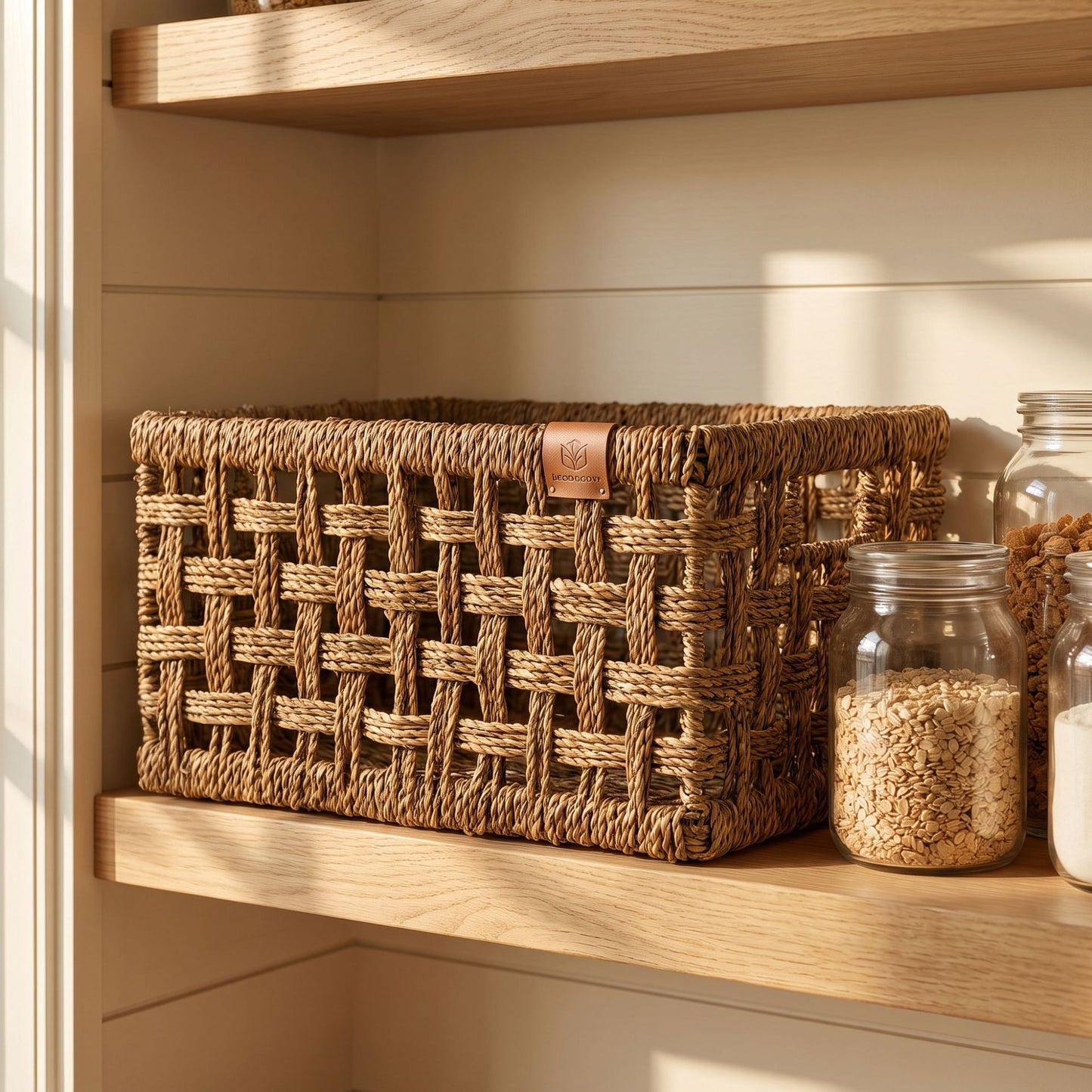 Rustic Woven Storage Basket Acalora