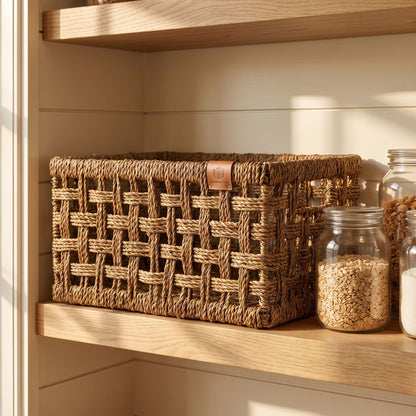 Rustic Woven Storage Basket Acalora