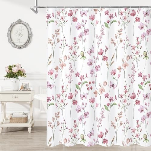 Floral Print Shower Curtain