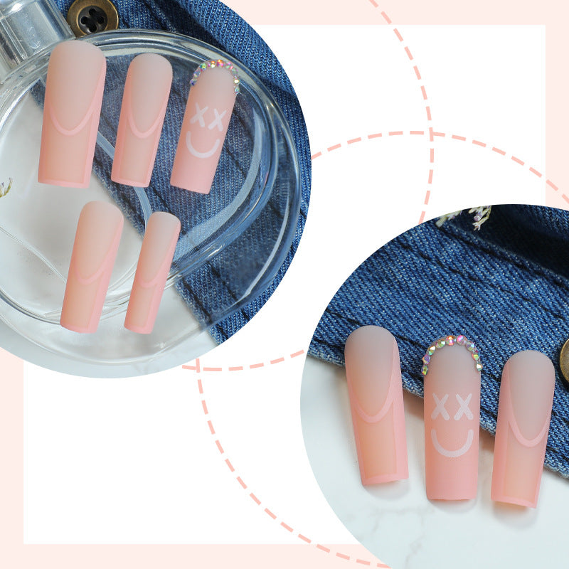 Decorative Press-On Nail Set with Playful Designs Acalora