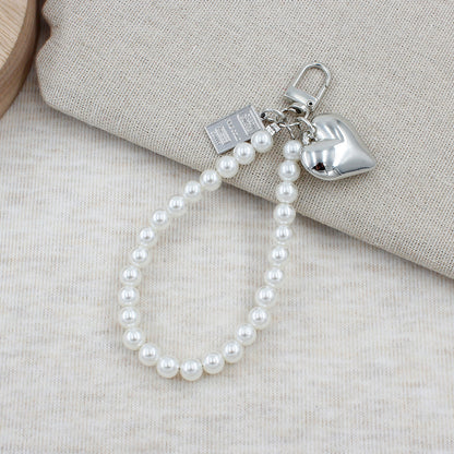 Elegant Pearl Beaded Keychain Acalora