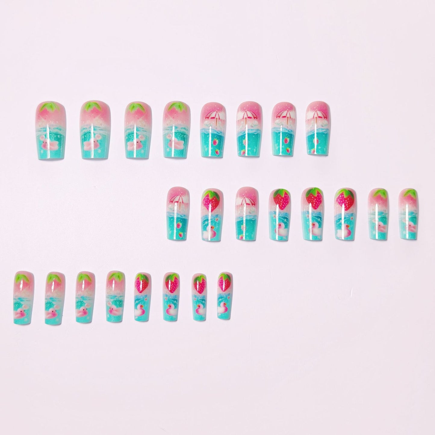 Artistic Summer-Themed Nail Art Acalora