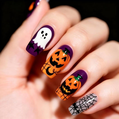 Halloween Nail Art Set with Creative Designs and Sparkling Details Acalora