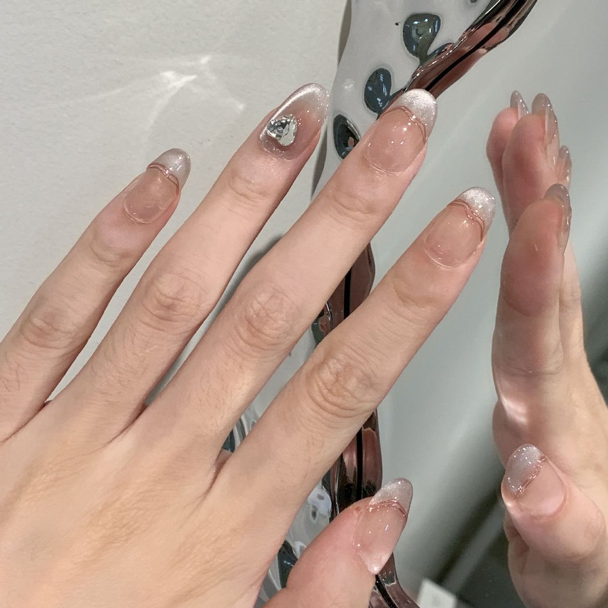Elegant Press-On Nail Set with Jewel Accents Acalora