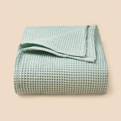 Textured Waffle Weave Throw Blanket