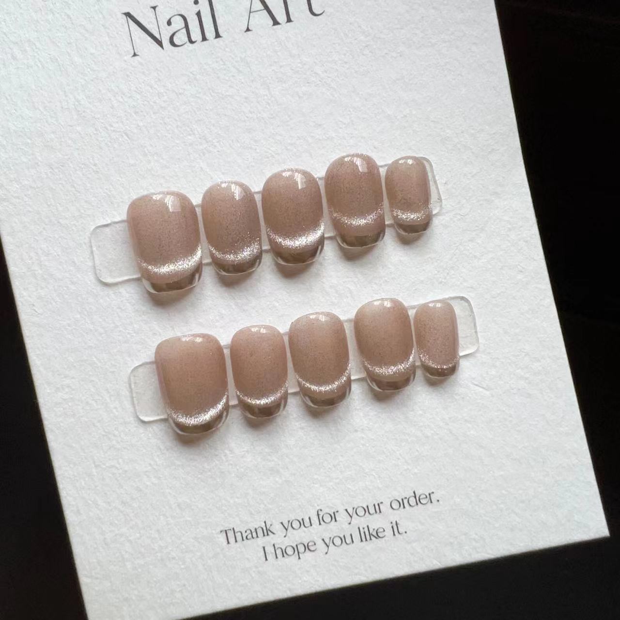 Elegant Press-On Nail Set with Sparkling Design Acalora