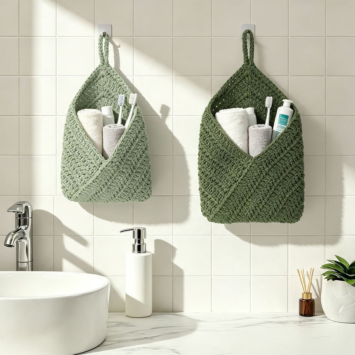 Hand-knotted storage bag Acalora