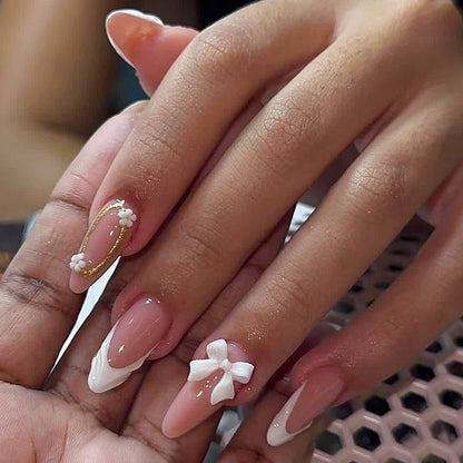 Elegant 3D Floral Press-On Nail Art Set Acalora
