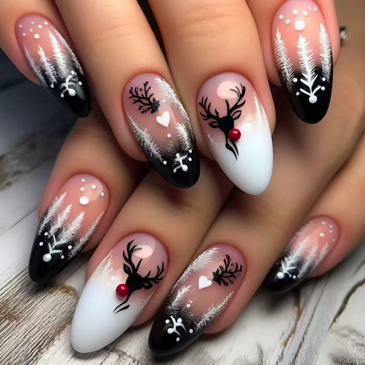 Festive Winter-Themed Nail Art Acalora