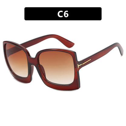 Women's oversized sunglasses in a modern square design with mirrored lenses Karnz