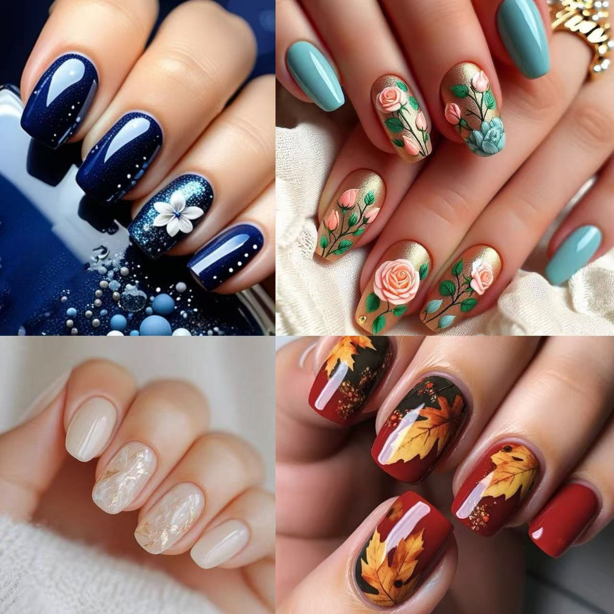 Artificial nails in elegant French tip design Acalora