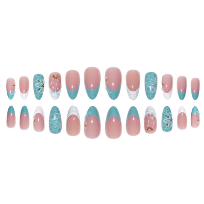 Decorative Floral Stiletto Press-On Nails Acalora
