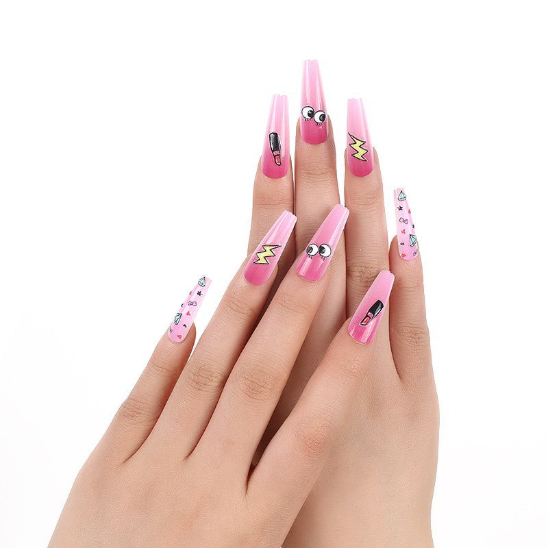 Luxury style artificial nails with intricate decorations Acalora