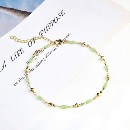 Beaded Charm Anklet Acalora