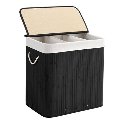 Bamboo Laundry Sorting Bin with Various Compartments Acalora