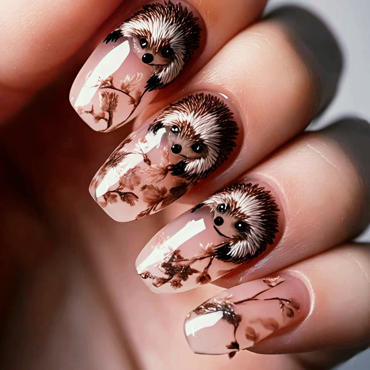Decorative Hedgehog Nail Art Acalora