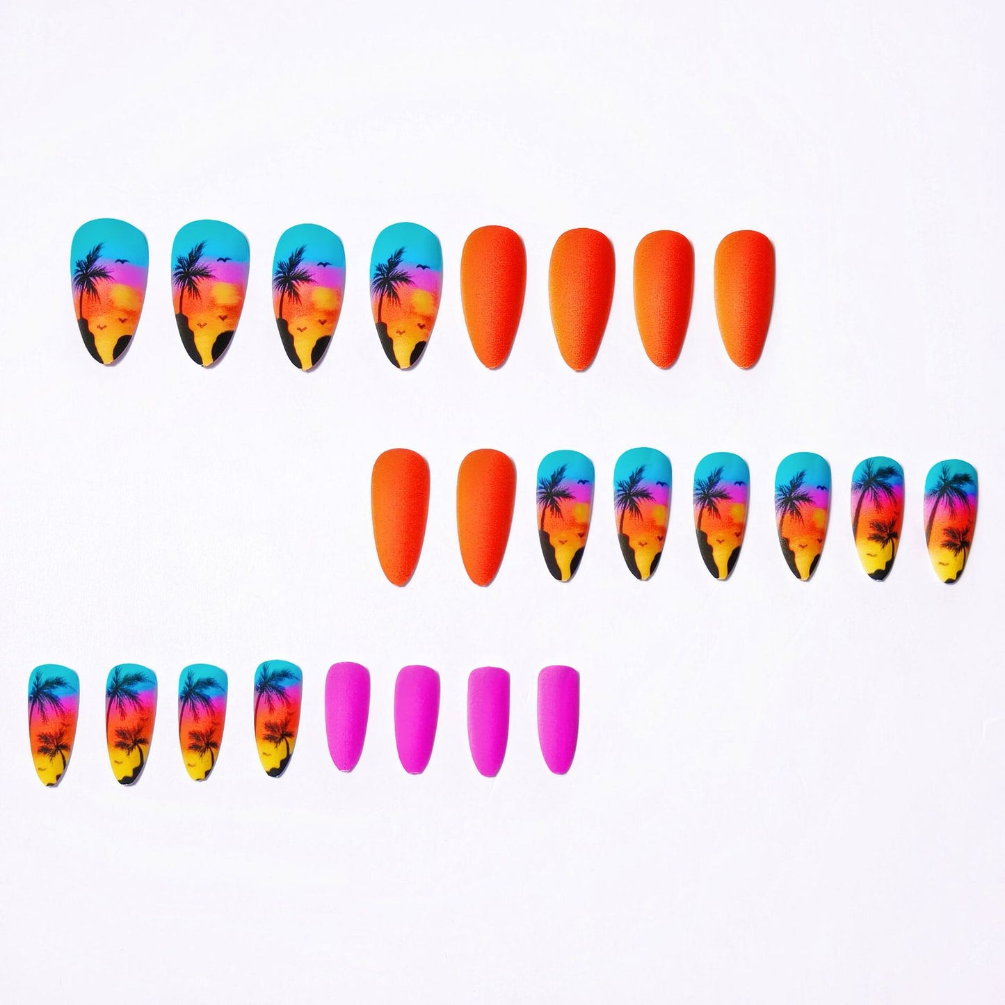 Tropical Sunset Beach-Inspired Nail Art Acalora