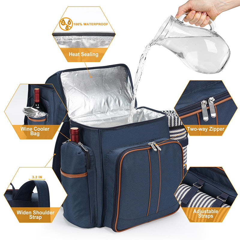 Insulated Picnic Backpack with Dining Set Acalora