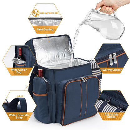 Insulated Picnic Backpack with Dining Set Acalora
