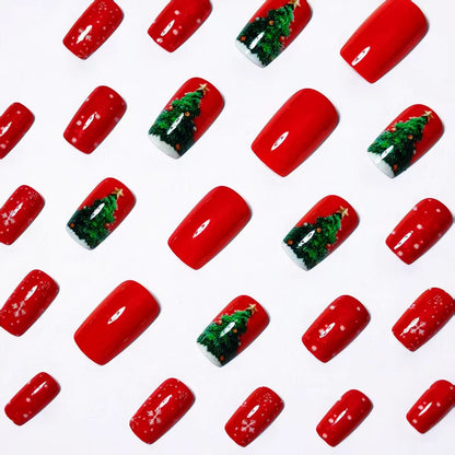 Festive 3D Christmas Tree Nail Art Acalora