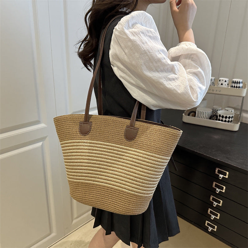 Stylish Straw Beach Tote Bag Acalora