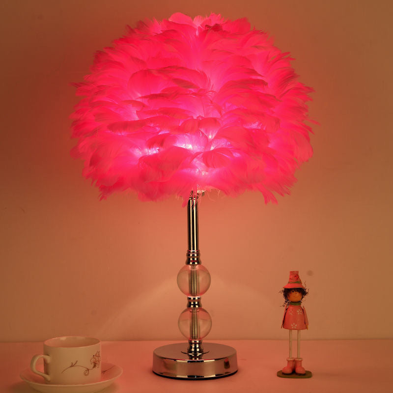 Feathered Decorative Table Lamp