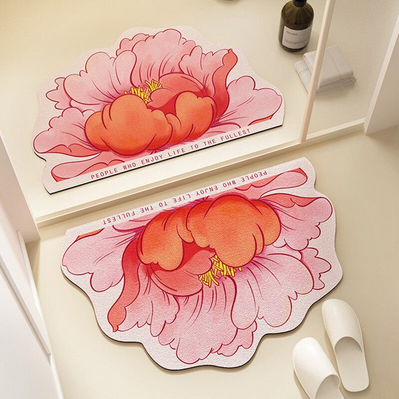 Floral Pattern Bath Mat