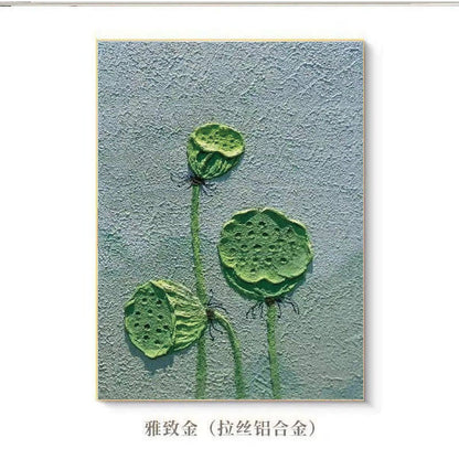 Textured Lotus Flower Canvas Wall Art