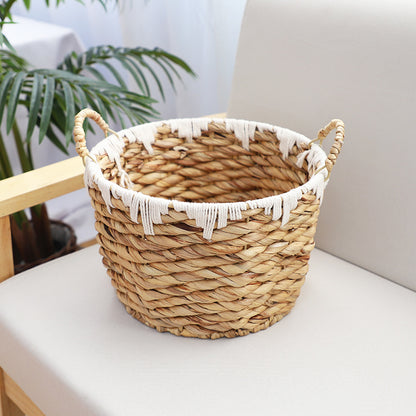 Basket with Macrame Accents