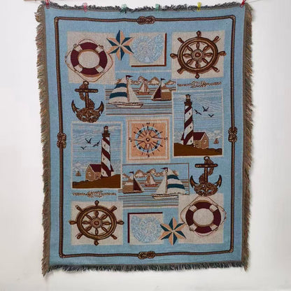 Nautical-Themed Decorative Throw Blanket