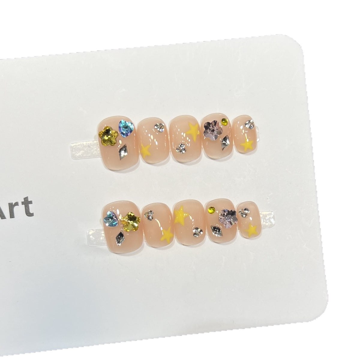 Decorative Press-On Nail Art Set with Sparkling Accents Acalora