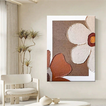 Textured Floral Canvas Wall Art