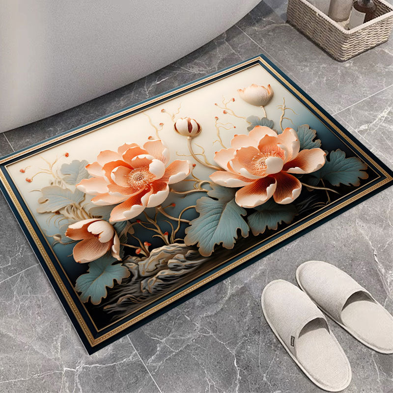 Floral Print Bath Mat