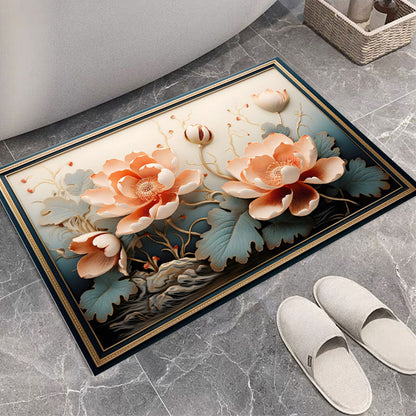 Floral Print Bath Mat