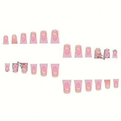 Glamorous 3D Press-On Nail Set with Star Accents Acalora
