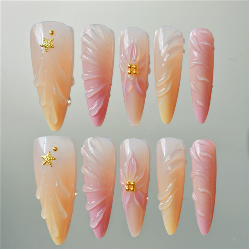 Floral 3D Decorative Press-On Nail Art Acalora