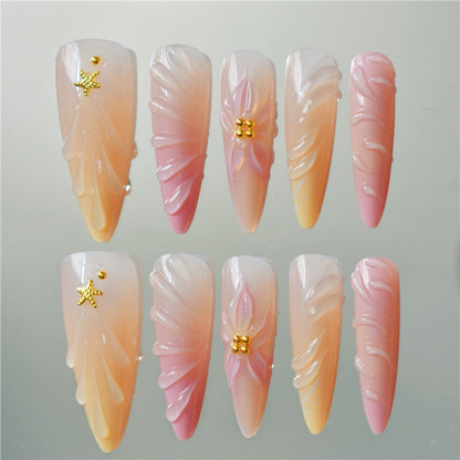 Floral 3D Decorative Press-On Nail Art Acalora