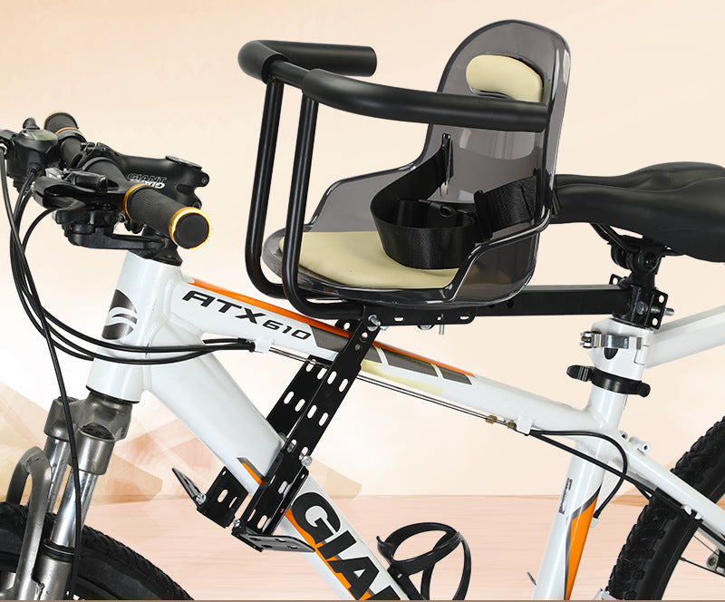 toddler front bicycle seat with adjustable universal mounting bracket and padded safety harness Bowlift